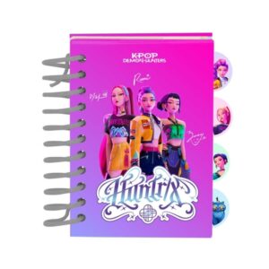 safta k pop demon hunters bloc de notas formato a7 80 hojas de 80 g/m2 espiral tapas duras 4 separadores interiores 7.4x10.5cm multicolor