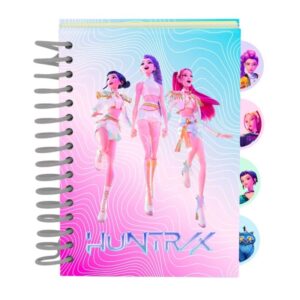safta k pop demon hunters bloc de notas formato a6 80 hojas de 80 g/m2 espiral tapas duras 4 separadores interiores 10.5x14.8cm multicolor