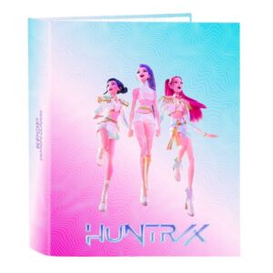 safta k pop demon hunters carpeta de 4 anillas de 40mm formato folio tapas duras forradas lomo ancho 27x33x6cm multicolor