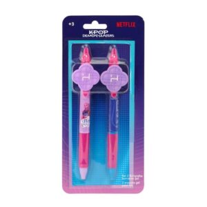 safta k pop demon hunters pack de 2 boligrafos borrables presentado en blister tinta de calidad ergonomicos multicolor