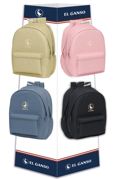 safta el ganso basics 8 ganchos 16 mochilas incluidas carton reciclado 42x160x42cm colores surtidos
