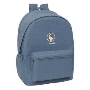 safta el ganso basics mochila para portatiles hasta 15.6" antirrobo bolsillo para tablet hasta 11" asa de mano usb cremallera doble tirador acolchada 31x44x18cm color azul azafata