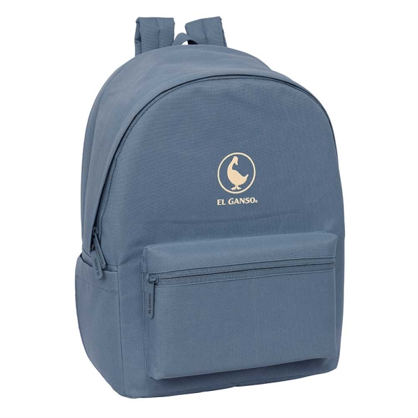 safta el ganso basics mochila para portatiles hasta 15.6" antirrobo bolsillo para tablet hasta 11" asa de mano usb cremallera doble tirador acolchada 31x44x18cm color azul azafata