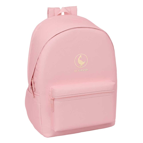 safta el ganso basics mochila para portatiles hasta 15.6" antirrobo bolsillo para tablet hasta 11" asa de mano conector usb acolchada 31x44x18cm color rosa
