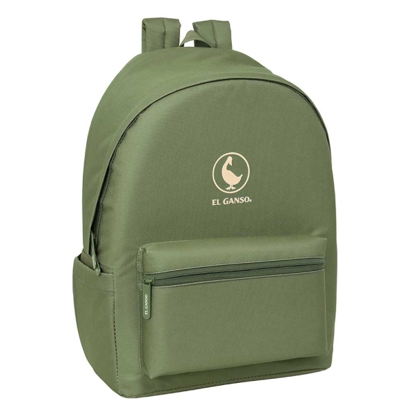 safta el ganso basics mochila para portatiles hasta 15.6" antirrobo bolsillo para tablet hasta 11" asa de mano conector usb acolchada 31x44x18cm color verde