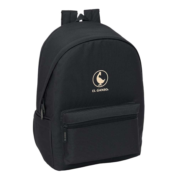 safta el ganso basics mochila para portatiles hasta 15.6" bolsillo para tablet hasta 11" antirrobo asa conector usb cremallera doble tirador acolchada 31x44x18cm color antracita