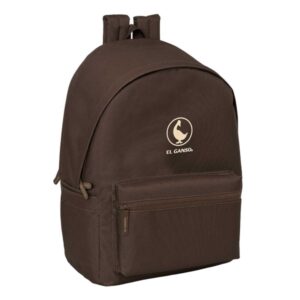 safta el ganso basics mochila para portatiles hasta 15.6" bolsillo para tablet hasta 11" antirrobo asa de mano conector usb bolsillo frontal acolchada 31x44x18cm color chocolate