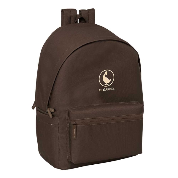 safta el ganso basics mochila para portatiles hasta 15.6" bolsillo para tablet hasta 11" antirrobo asa de mano conector usb bolsillo frontal acolchada 31x44x18cm color chocolate