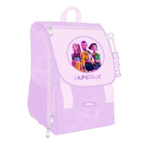 safta k pop demon hunters iconic mochila extensible solapa cierre con cordon portabotellas bolsillo frontal detalles reflectantes rejilla antisudor 18.5x41x15cm color lavanda