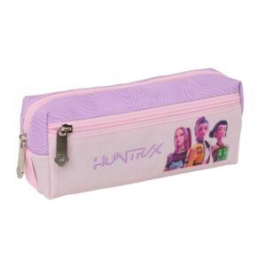 safta k pop demon hunters iconic portatodo 3 compartimentos con cremallera goma elastica compacto 22x8.5x6cm color lavanda