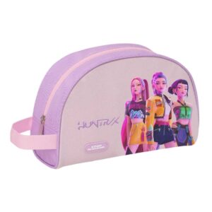 safta k pop demon hunters iconic neceser adaptable a carro asa de mano lateral bolsillo interior con cremallera 28x18x10cm color lavanda