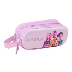 safta k pop demon hunters iconic portatodo 3d 2 compartimentos con cremallera asa lateral capacidad 1l 21x8x6cm color lavanda