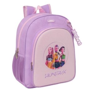 safta k pop demon hunters iconic mochila 15l adaptable a carro bolsillo frontal portabotellas cremallera con doble tirador asa hombreras y espalda acolchada 32x38x12cm color lavanda
