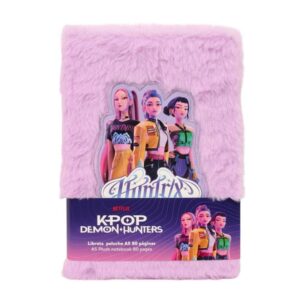 safta k pop demon hunters energy bloc de notas formato a5 tapas de peluche 80 paginas 21x14.8cm color lavanda