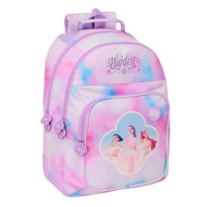 safta k pop demon hunters artist mochila adaptable a carro bolsillo frontal portabotellas cremallera con doble tirador asa de mano hombreras y espalda acolchada 32x42x15cm multicolor