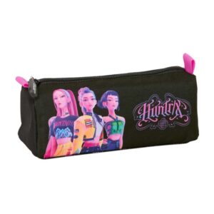 safta k pop demon hunters portatodo 1 compartimento con cremallera 21x8x7cm color negro y rosa
