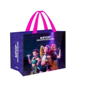 safta k pop demon hunters shopper bolsa reutilizable 36 litros asas de mano polipropileno 45x40x20cm color azul noche
