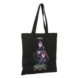 safta k pop demon hunters warriors tote bag bolsa de tela asas de mano 38x42cm color negro