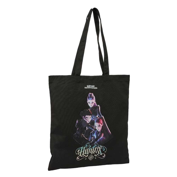 safta k pop demon hunters warriors tote bag bolsa de tela asas de mano 38x42cm color negro