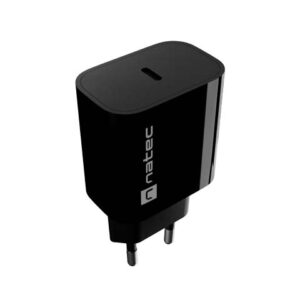 natec ribera cargador de pared 20w 1xusb c carga rapida color negro