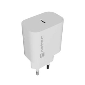natec ribera cargador de pared 20w 1xusb c carga rapida color blanco