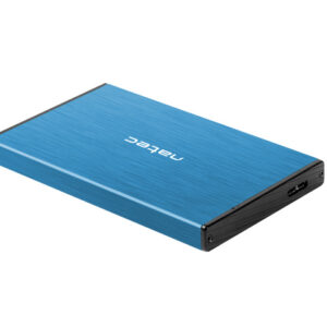 natec rhino go caja externa para discos hdd/ssd sata 2.5" usb 3.0 compatible con discos de hasta 4tb plug and play color azul