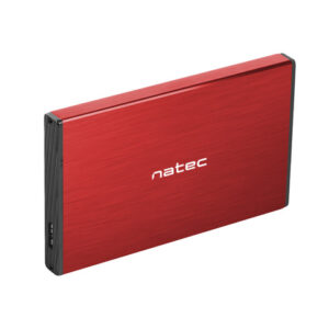 natec rhino go caja externa para discos hdd/ssd sata 2.5" usb 3.0 compatible con discos de hasta 4tb plug and play color rojo