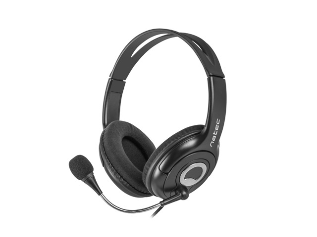 natec bear 2 auriculares diadema con microfono minijack de 3,5 mm control de volumen integrado color negro