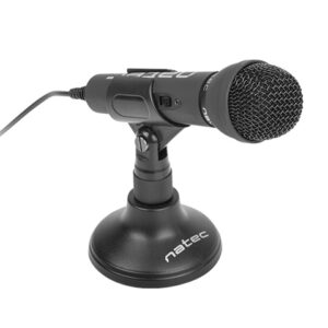 natec adder microfono omnidireccional de sobremesa base tipo tripode sensibilidad de 55db color negro