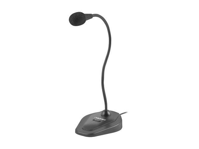 natec giraffe 2 microfono omnidireccional de sobremesa brazo felxible sensibilidad de 55db color negro