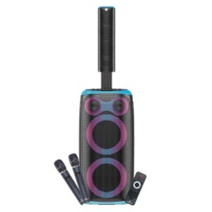 coolsound blast pump 2.1 altavoz karaoke 2x 6.5" 80w rms 5 tweeters iluminacion rgb bluetooth, usb, tarjeta tf y auxiliar 2 microfonos inalambricos incluidos mando a distancia color azul