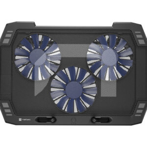 natec oriole base refrigeradora para portatil de 17.3" 3 ventiladores de 120 mm control de velocidad iluminacion led hub de 2 puertos usb a color negro