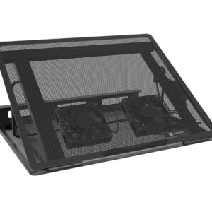 natec tern 2 base refrigeradora para portatil de 17.3" 2 ventiladores magneticos de 80 mm control de velocidad solida construccion metalica color negro