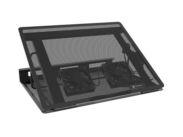 natec tern 2 base refrigeradora para portatil de 17.3" 2 ventiladores magneticos de 80 mm control de velocidad solida construccion metalica color negro