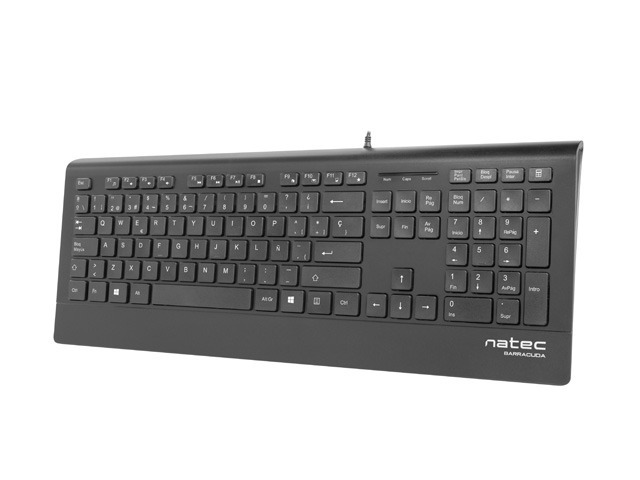 natec barracuda teclado slim 104 teclas membrana color negro