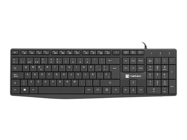 natec nautilus teclado multimedia usb 106 teclas membrana resistente a salpicaduras color negro
