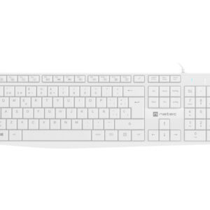 natec nautilus teclado multimedia usb 106 teclas membrana resistente a salpicaduras color blanco