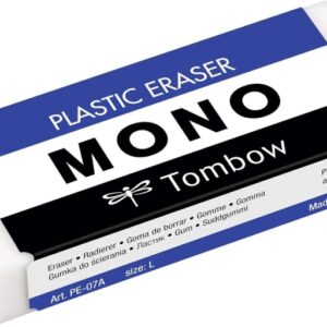 tombow mono goma de borrar blanda 38g formato l pvc libre de ftalatos y latex funda de papel color blanco