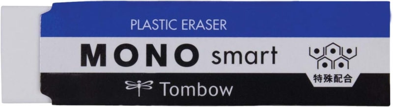 tombow mono smart goma de borrar 9g extrafina ancho de 5.5mm funda de papel pvc libre de ftalatos y latex color blanco