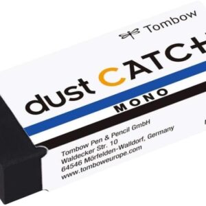 tombow mono dust catch goma de borrar 19g mezcla viscosa de polimeros evita residuos en el papel funda de papel pvc libre de ftalatos y latex color negro