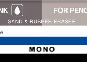 tombow mono sand and rubber goma de borrar para tinta y lapiz 13g forma biselada funda de papel color blanco y gris