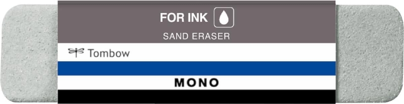 tombow mono sand goma de borrar para tinta 13g microparticulas de arena forma biselada funda de papel color gris