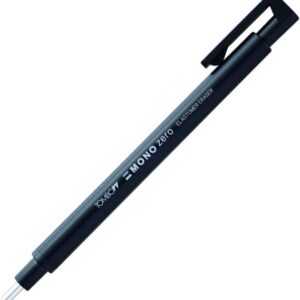 tombow mono zero portagomas punta redonda de 2.3mm capuchon de proteccion mecanismo de giro libre de pvc y latex color negro