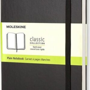 moleskine classic libreta de tapa dura papel marfil liso 70g/m2 apertura 180º esquinas redondeadas marcapaginas bolsillo interior extensible cierre elastico 13x21cm color negro