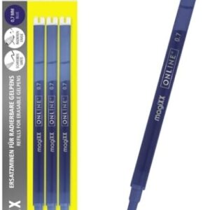online magixx pack de 3 recambios de tinta gel borrable trazo de 0.7mm color azul