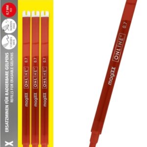 online magixx pack de 3 recambios de tinta gel borrable trazo de 0.7mm color rojo