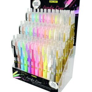 online expositor con 72 boligrafos retractiles tinta acrilica punta fina de 1mm colores surtidos