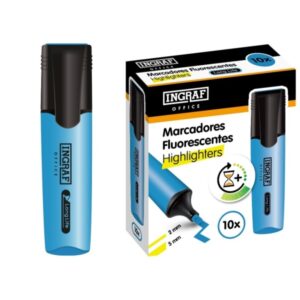 ingraf long life marcador fluorescente punta biselada trazo 2 5mm tinta base de agua color rosa