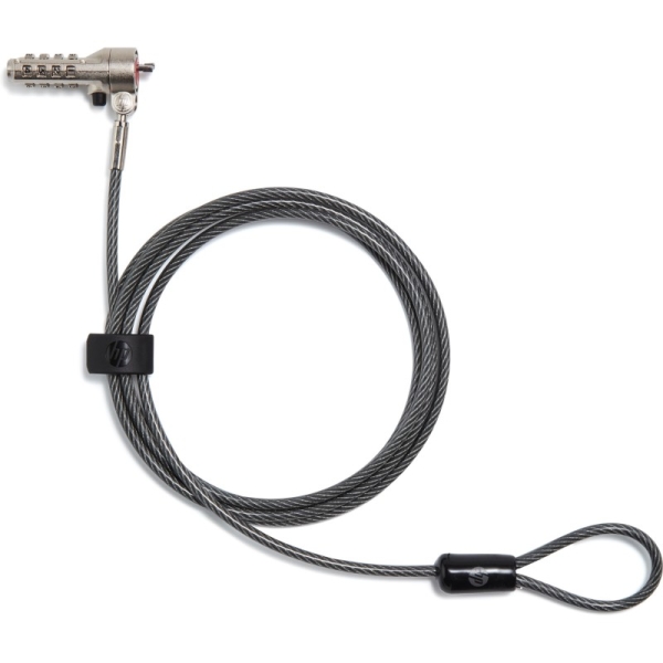 hp nano cable antirrobo combinacion programable de 4 digitos cable de acero galvanizado 1.83m revestido en vinilo cabezal giratorio