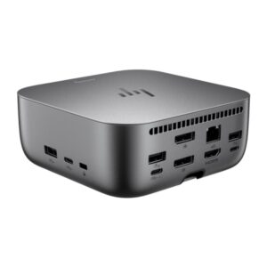 hp dock g6 280w thunderbolt 4 con 11 puertos 3xusb c, 5xusb a, 2xdisplay port, 1xhdmi, 1xrj 45 alimentacion hasta 100w via usb‑c pd color gris